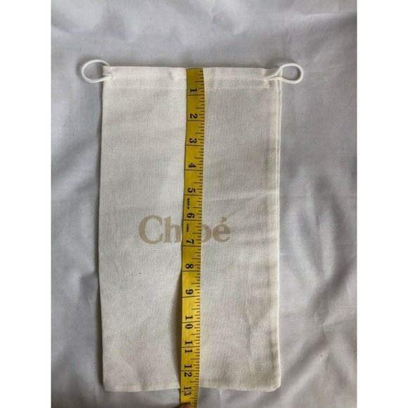 Chloe Dustbag Storage Drawstring Pouch White 13" x 7" - Picture 5 of 9